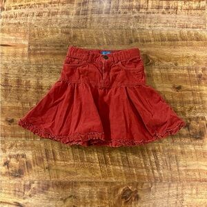 Toddler Corduroy Red Skirt